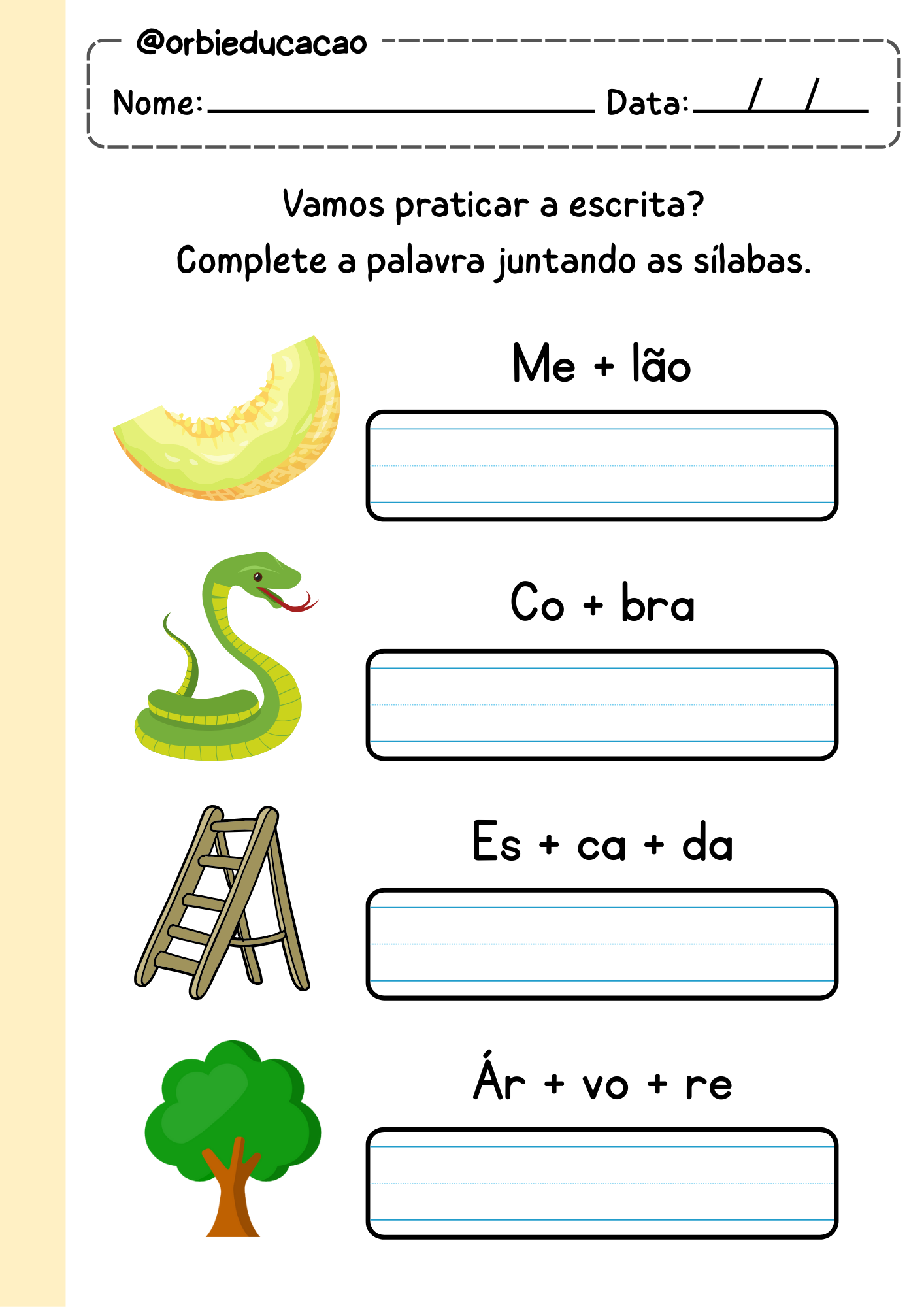 Atividade para treinar o traçado de letras maiúsculas